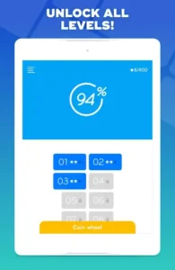 94% – Quiz, Trivia & Logic MOD APK v3.12.6 (Unlimited Coins, Unlocked All Levels) 1